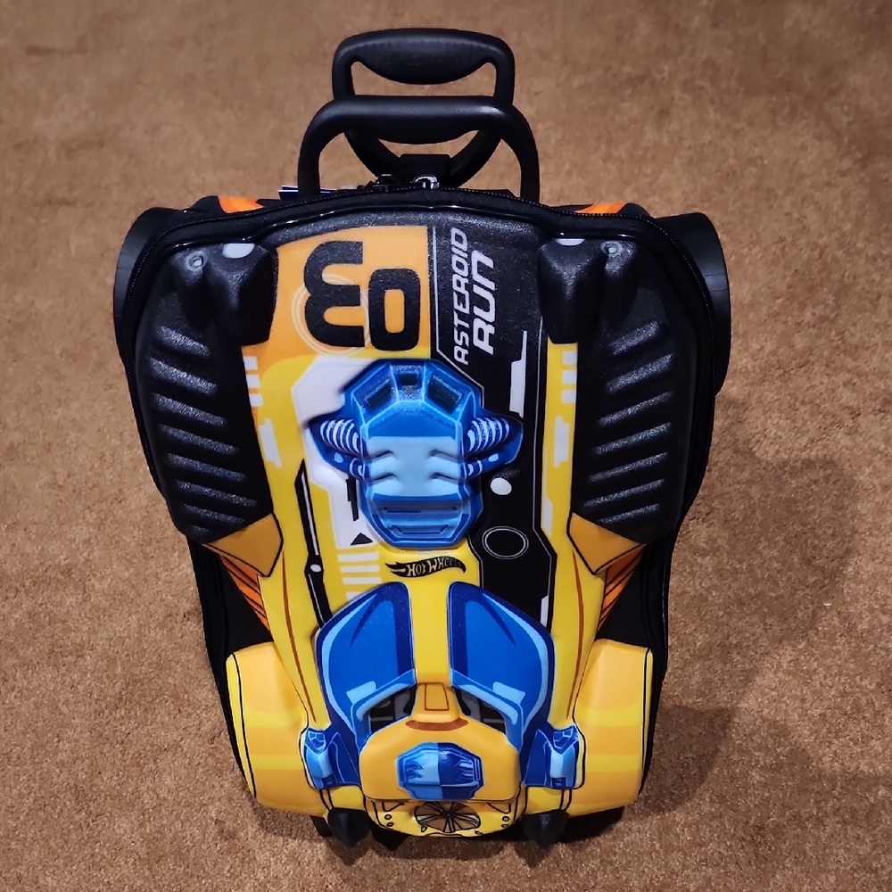Asteroid Run Kids' Yellow and Blue Suitcase